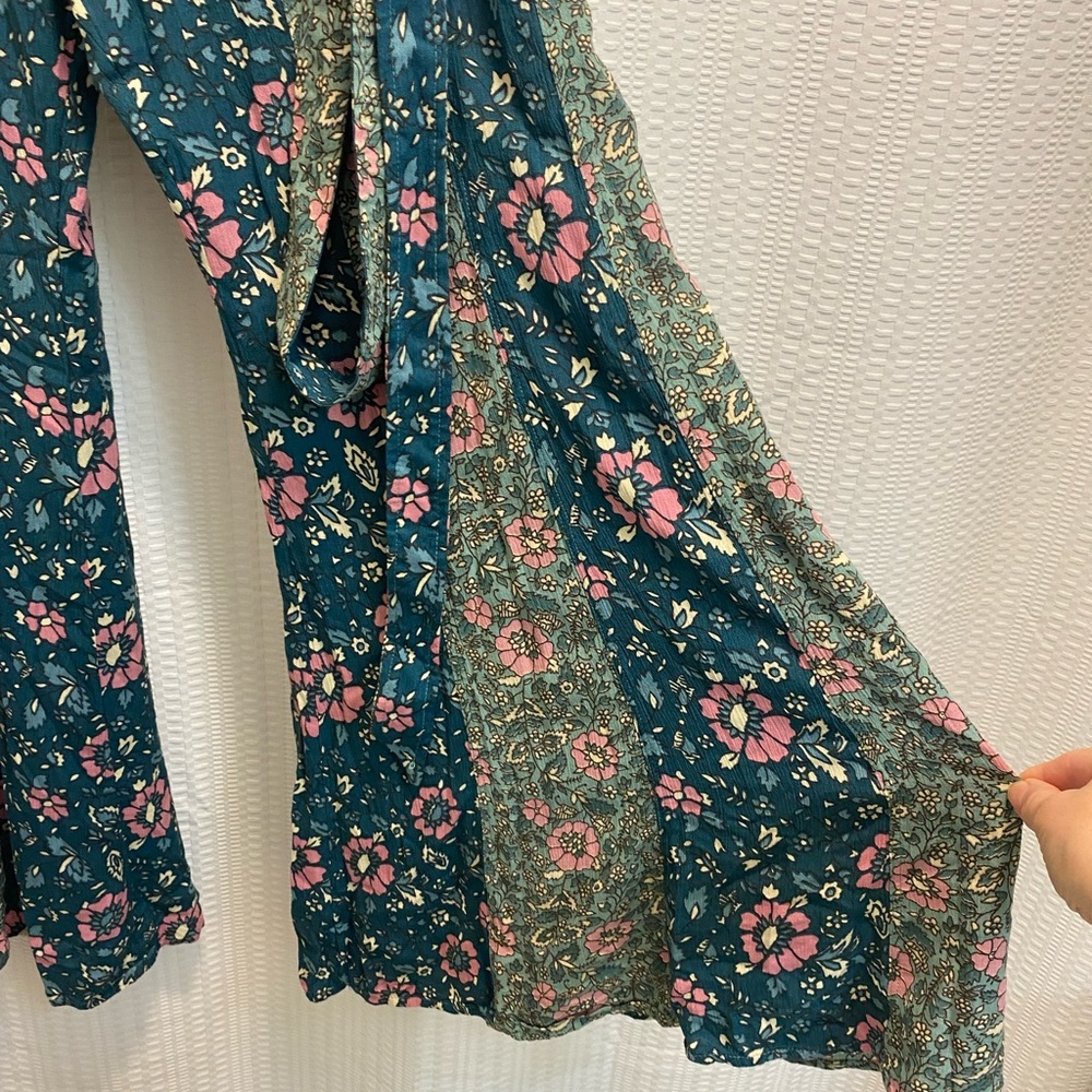 New Free People Bali Sultry Boho Flare Pants Sage  size S - Picture 8 of 8
